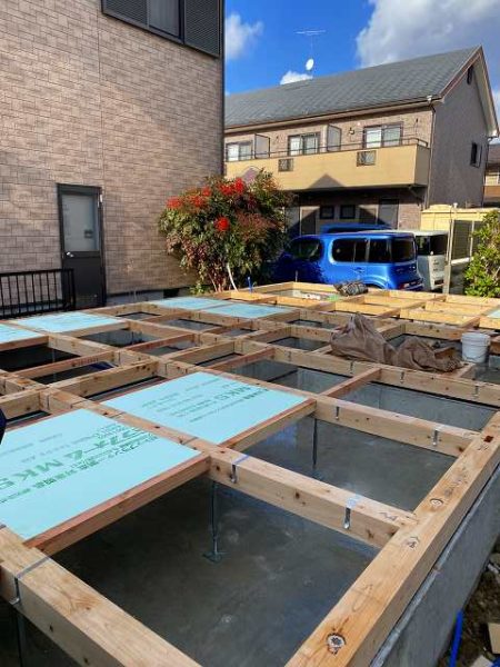 滋賀県草津市新築物件。土台引き