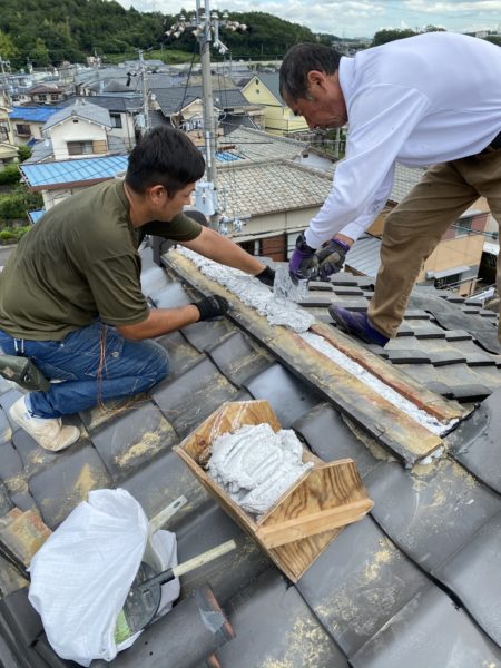 滋賀県大津市で瓦屋根の修繕工事